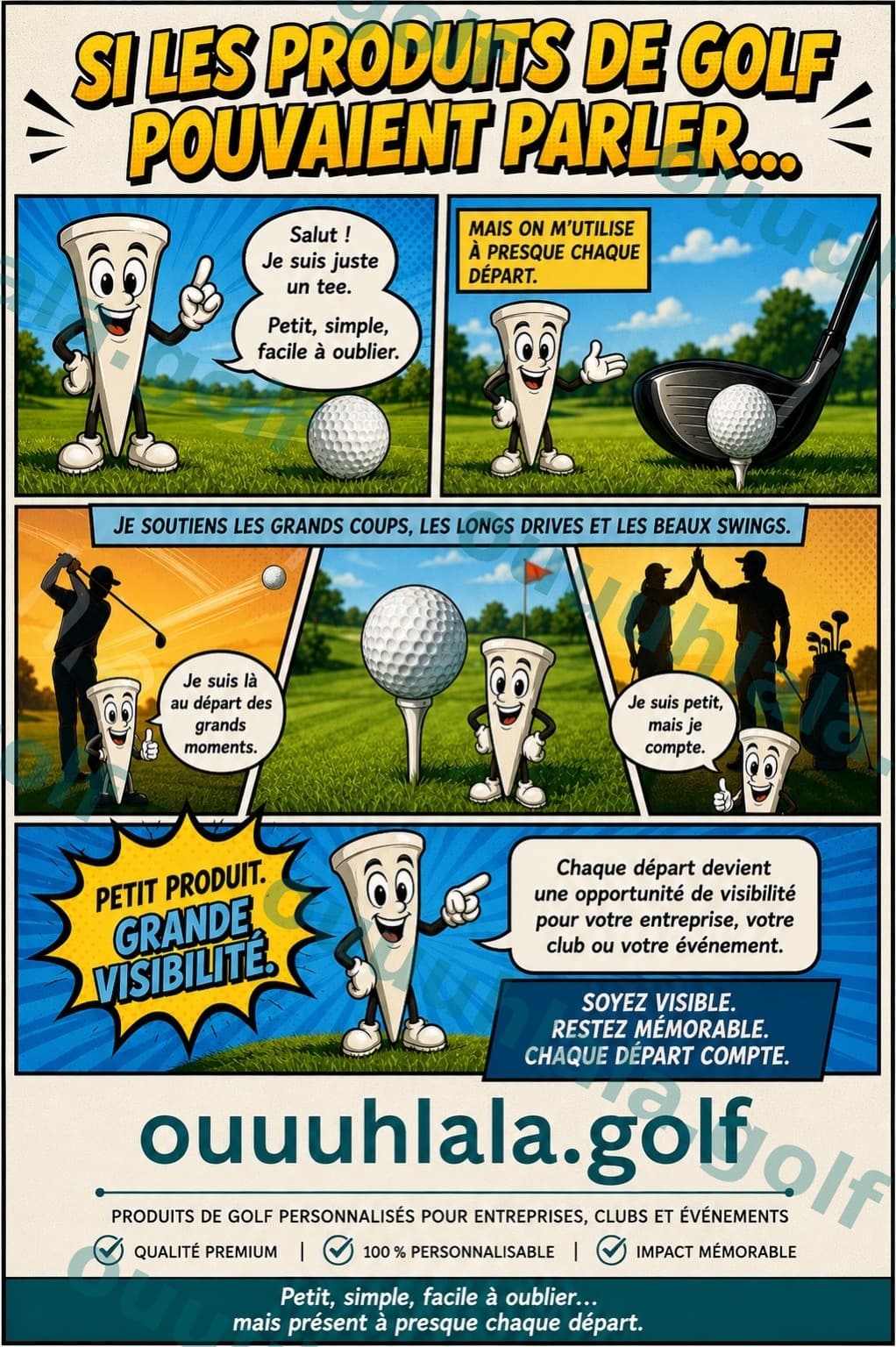 Tees de golf logotés