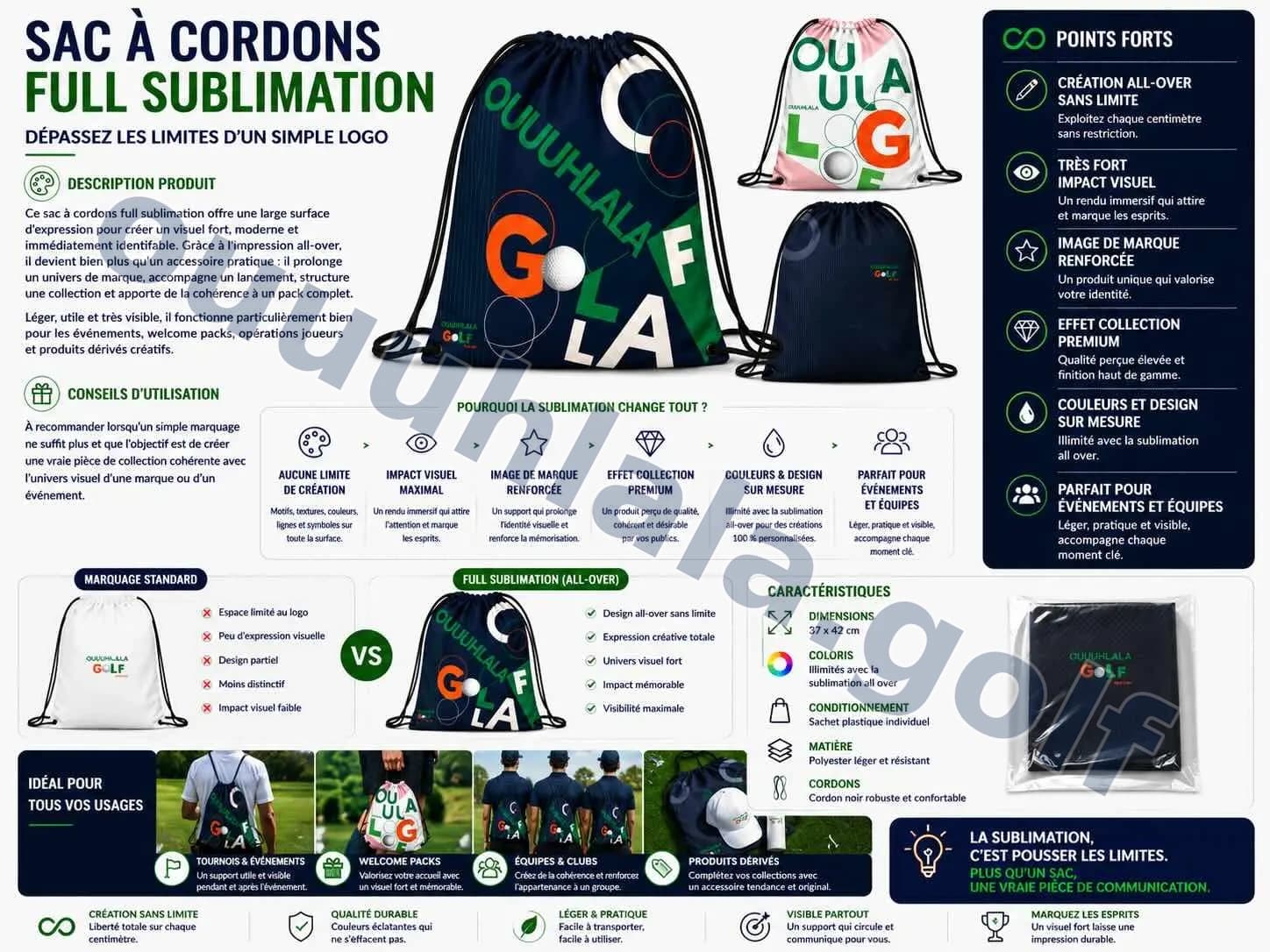 Sac à cordons full sublimation personnalisé