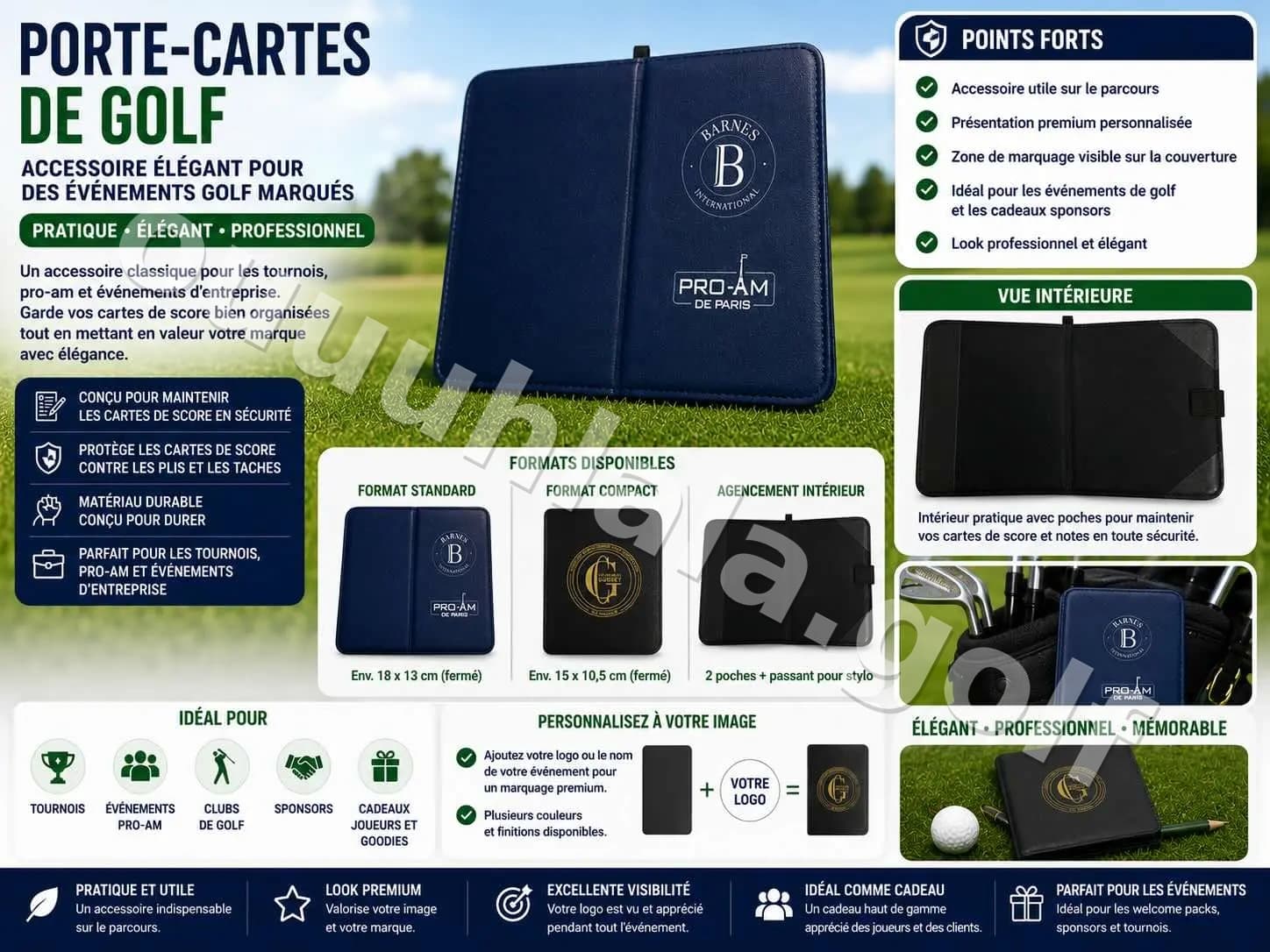 Porte-carte de score de golf