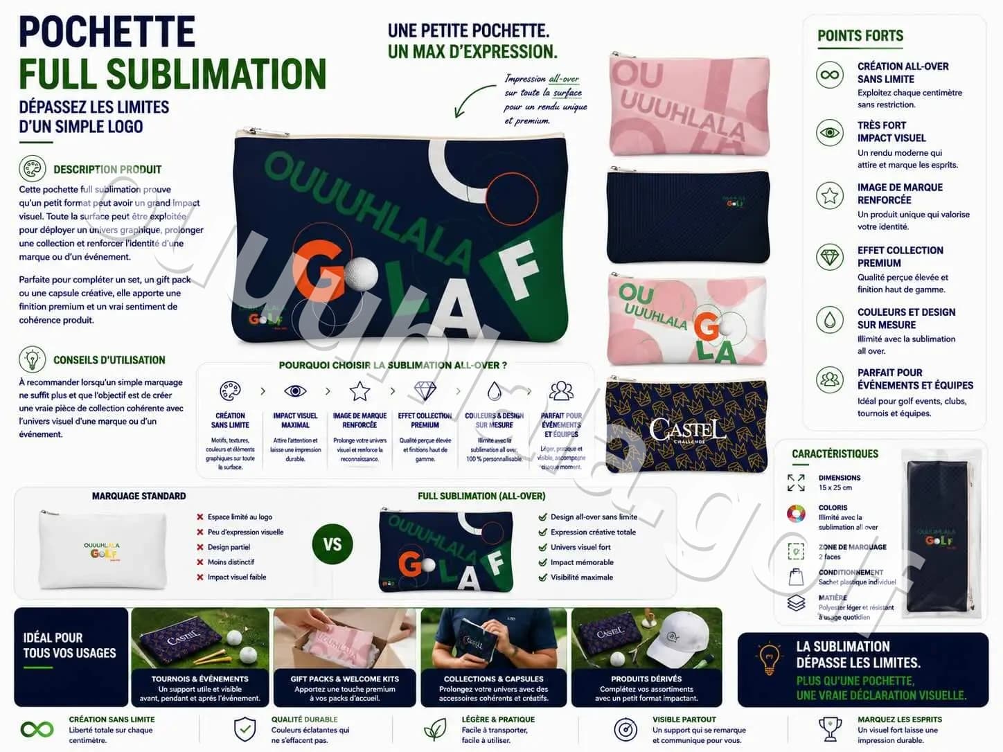 Pochette full sublimation personnalisée