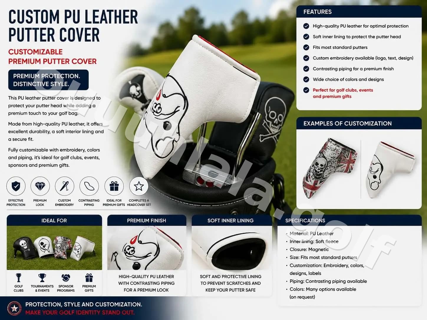 Custom PU Leather Putter Cover