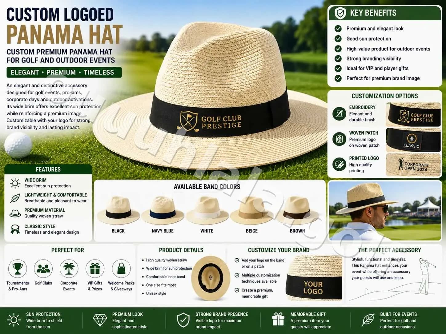 Custom Logoed Panama Hat