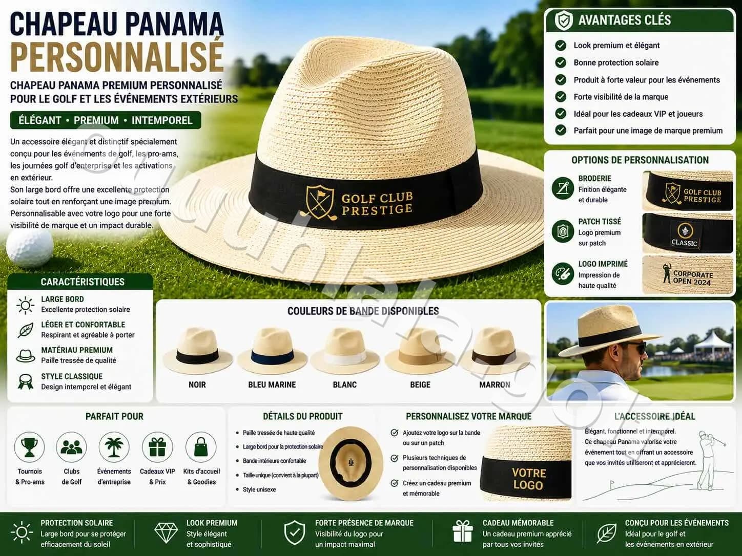 Chapeau panama personnalisé