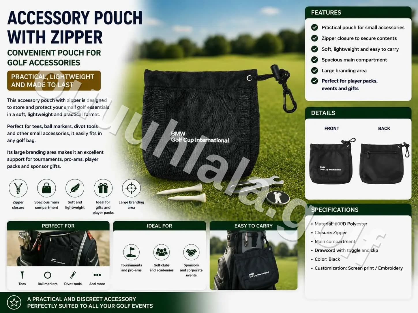 Accessory Pouch with Zipper