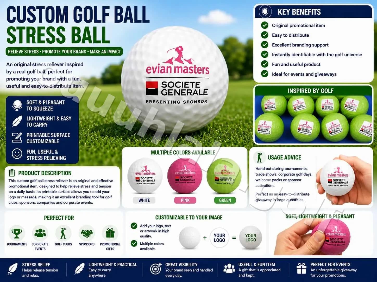 Custom Golf Ball Stress Ball