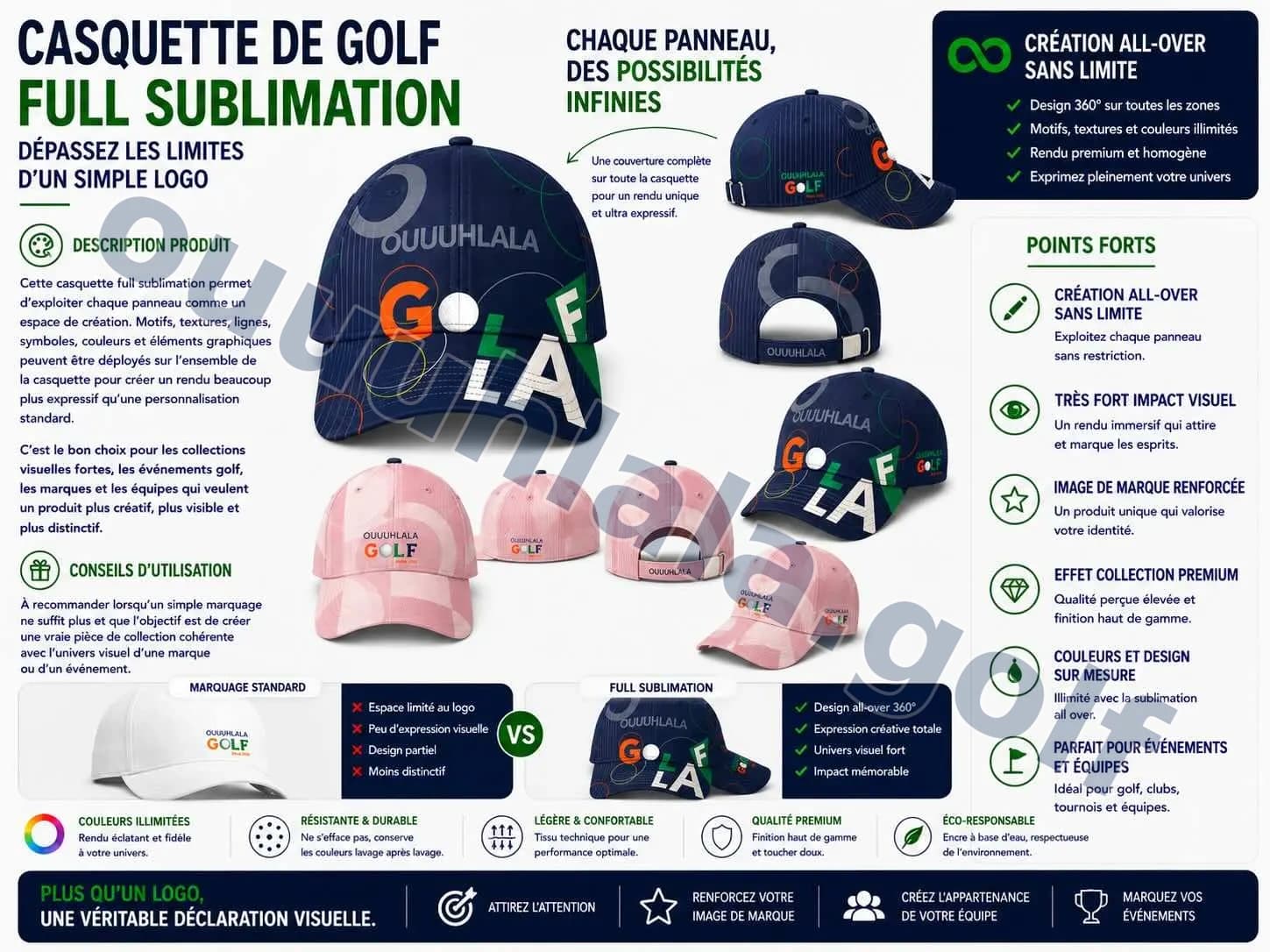 Casquette full sublimation personnalisée