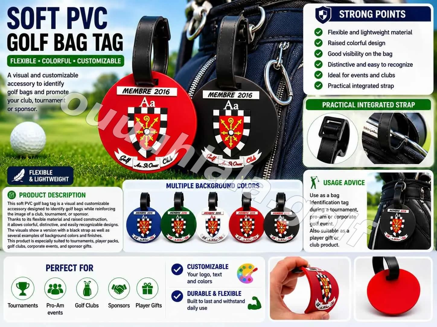Soft PVC Golf Bag Tag