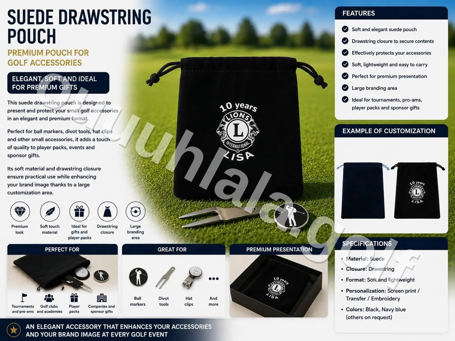 Suede Drawstring Pouch