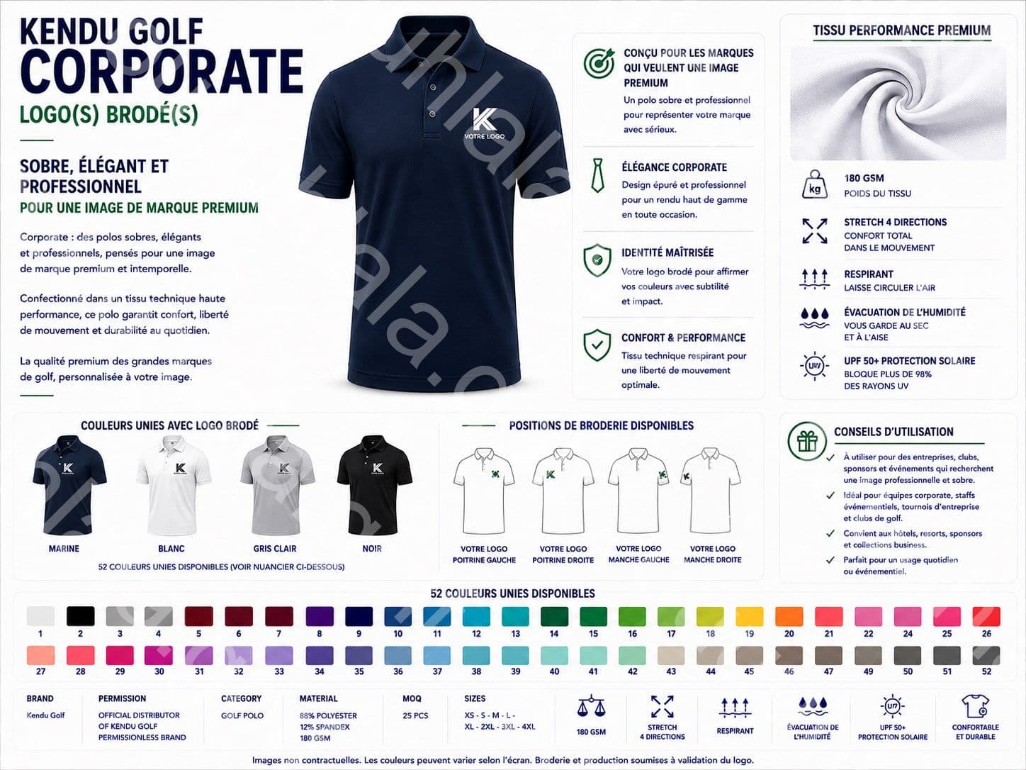 Kendu Golf Corporate - Logo(s) brodé(s)